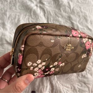 Beautiful coach floral makeup bag